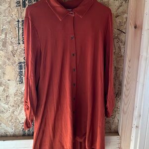 Rust Orange Button-Up Shirt
